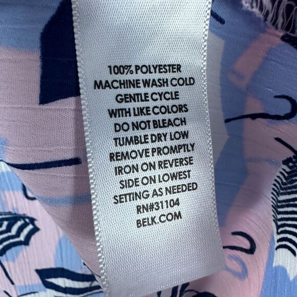 Kim Rogers Umbrella V Neck Button Up Long Rolled Sleeve Blouse Size XLarge - Picture 6 of 7